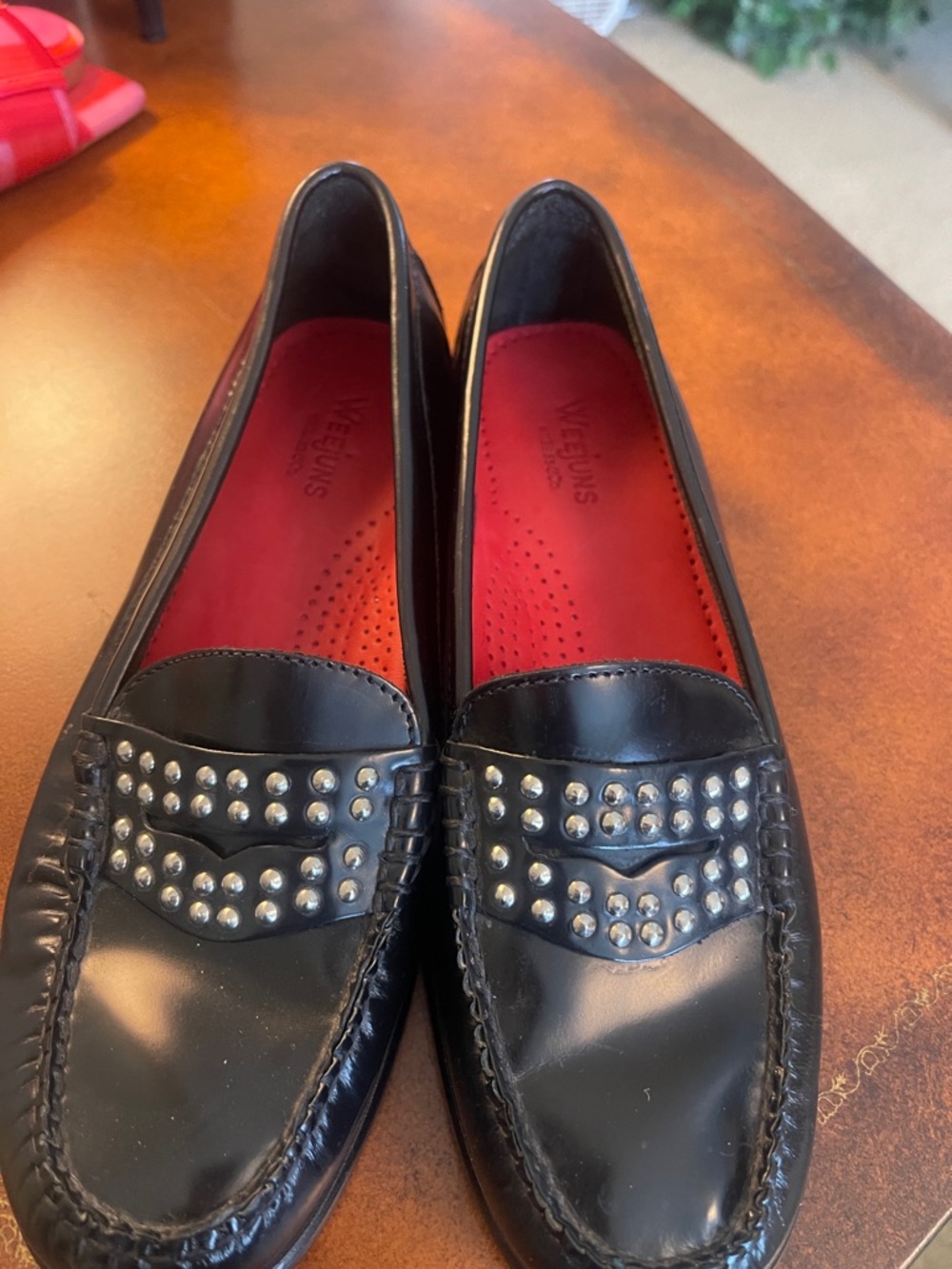 Vera Wang Men’s Black Stud-Accent Leather Loafers